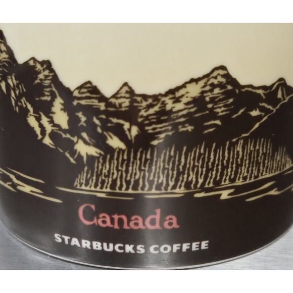 Starbucks Canada 2012 Collector's Series 16 oz Coffee Mug Red Maple Leaf Rockies - Picture 4 of 7